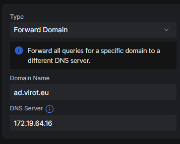 DNS configuration policy for ad.virot.eu